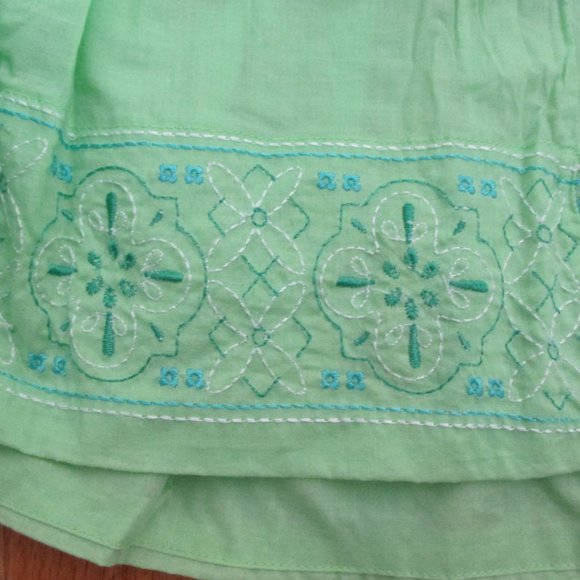 GEORGE WOMEN'S SIZE 10 SKIRT LIME GREEN W/ TURQUOISE EMBROIDERY FEMININE NWT - Picture 6 of 11